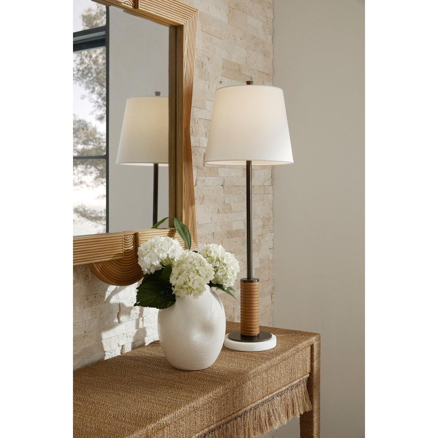 Arteriors - PTC36 - One Light Table Lamp - Conway - English Bronze/White/Cognac/White