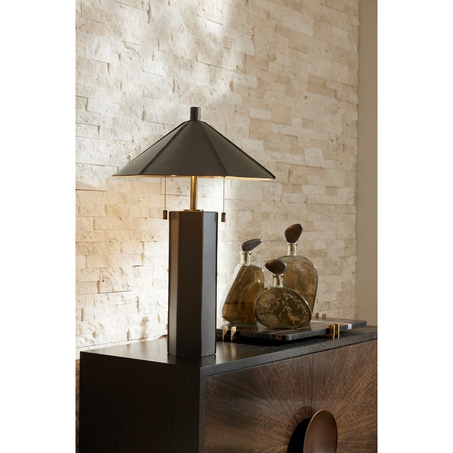 Arteriors - PTI12 - Two Light Table Lamp - Cantrell - Graphite/Antique Brass/Graphite/Gold Leaf