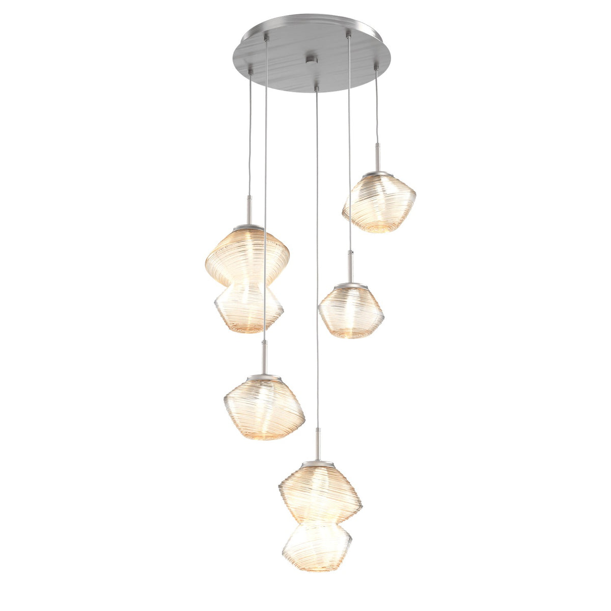 Hammerton Studio - CHB0089-05-SN-A-C01-L1 - LED Pendant - Mesa - Satin Nickel