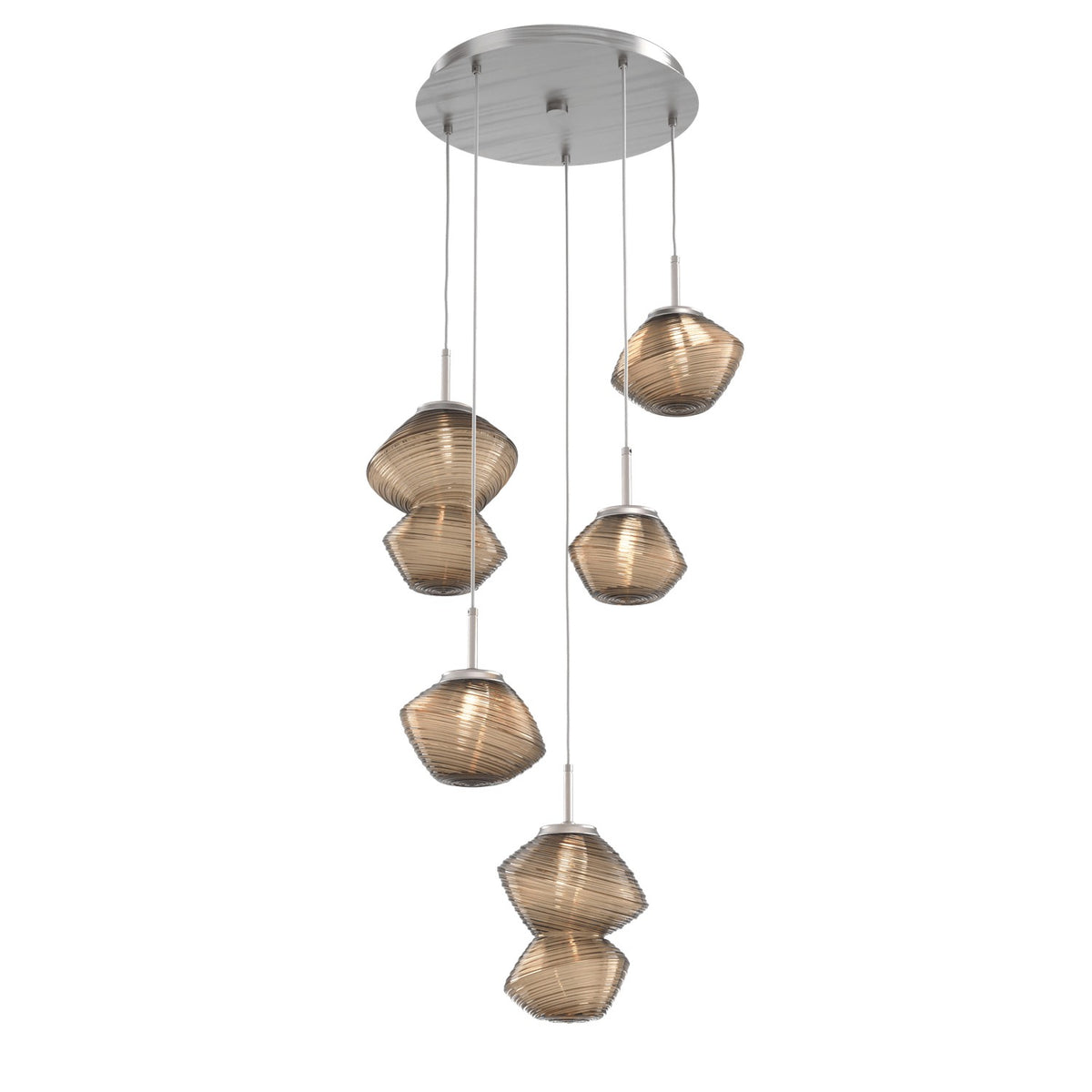 Hammerton Studio - CHB0089-05-SN-B-C01-L1 - LED Pendant - Mesa - Satin Nickel