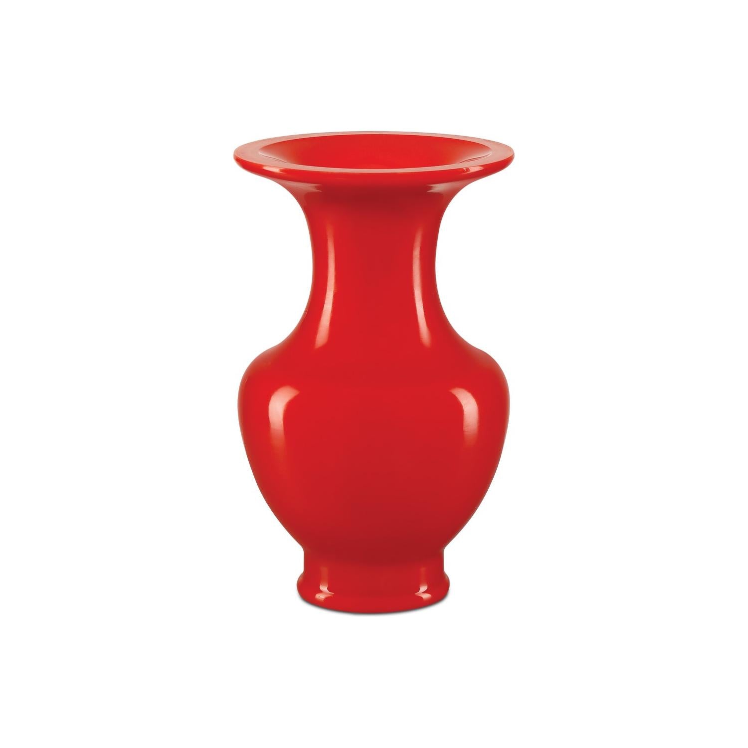 Currey and Company - 1200-0914 - Vase - Peking - Coral Orange