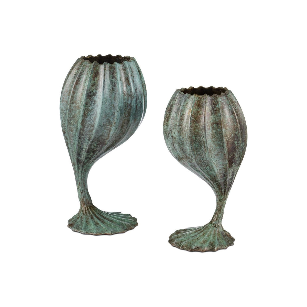 Currey and Company - 1200-0941 - Object Set of 2 - Utrecht - Verdigris