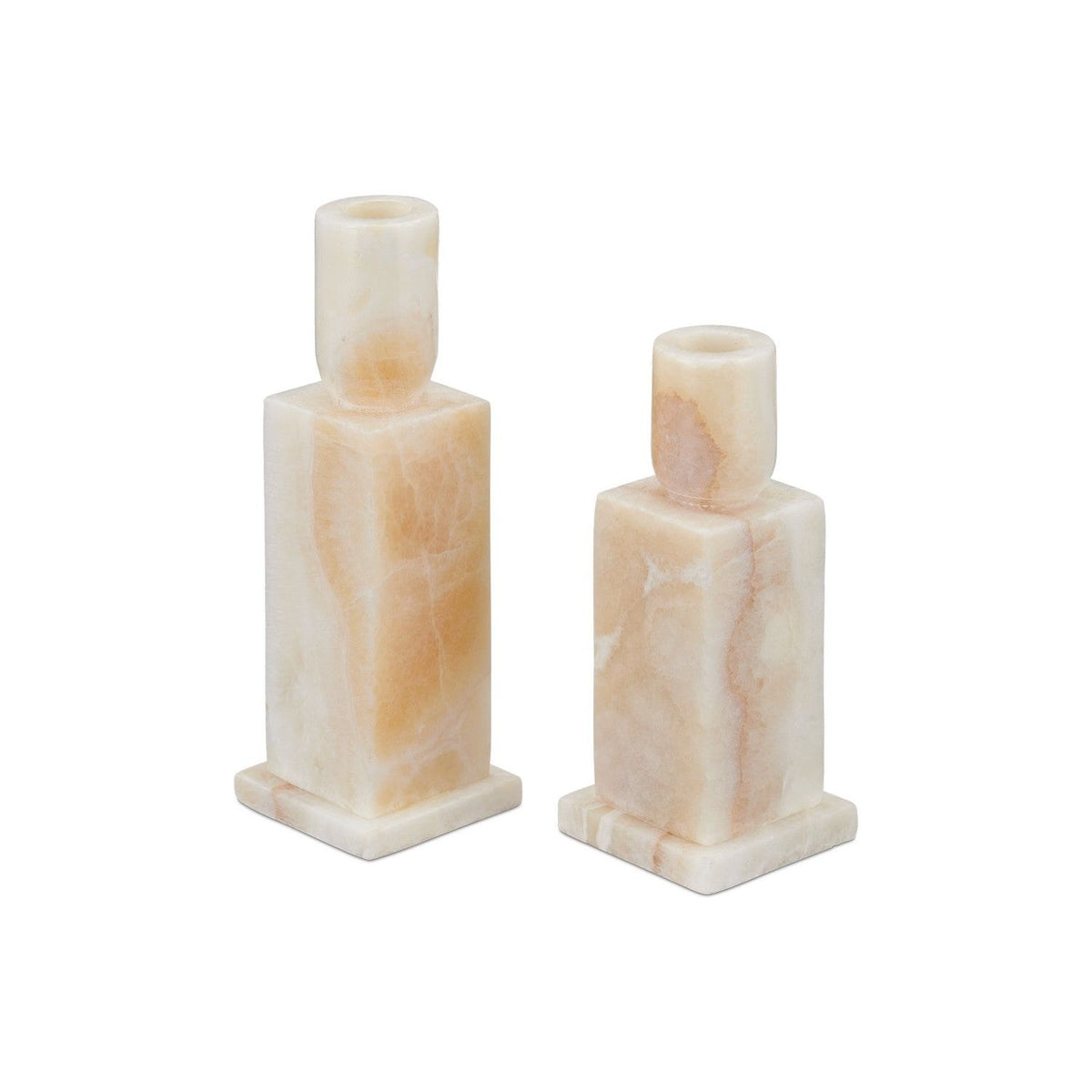 Currey and Company - 1200-0951 - Candle Holder Set of 2 - Lithos - Natural