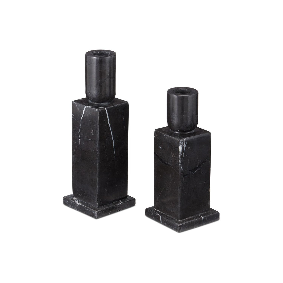 Currey and Company - 1200-0952 - Candle Holder Set of 2 - Lithos - Natural