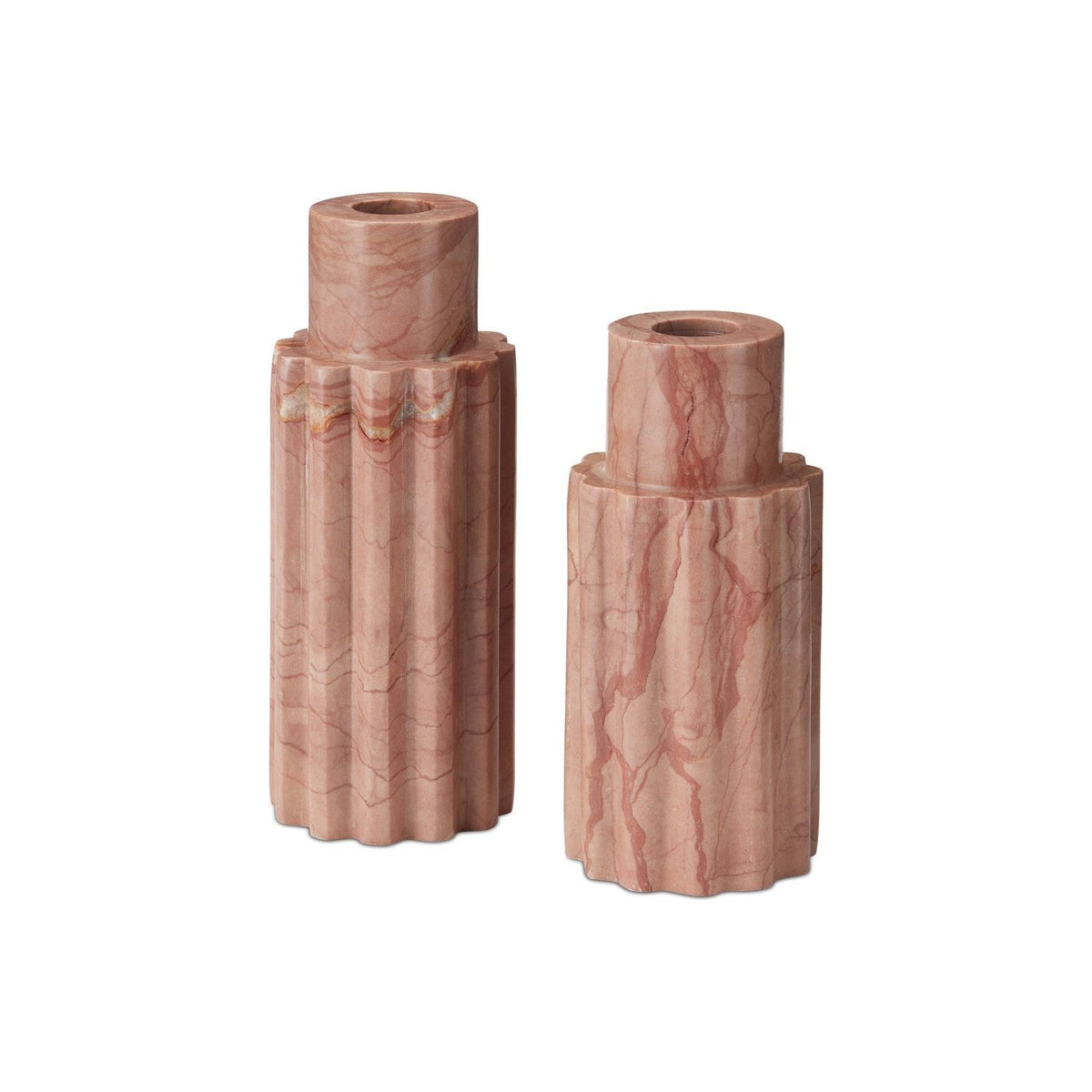 Currey and Company - 1200-0953 - Candle Holder Set of 2 - Penrose - Natural