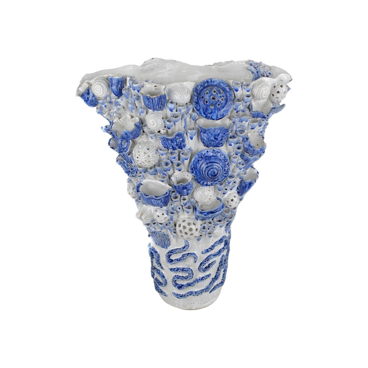 Currey and Company - 1200-0967 - Vase - Coral Reef - White / Blue