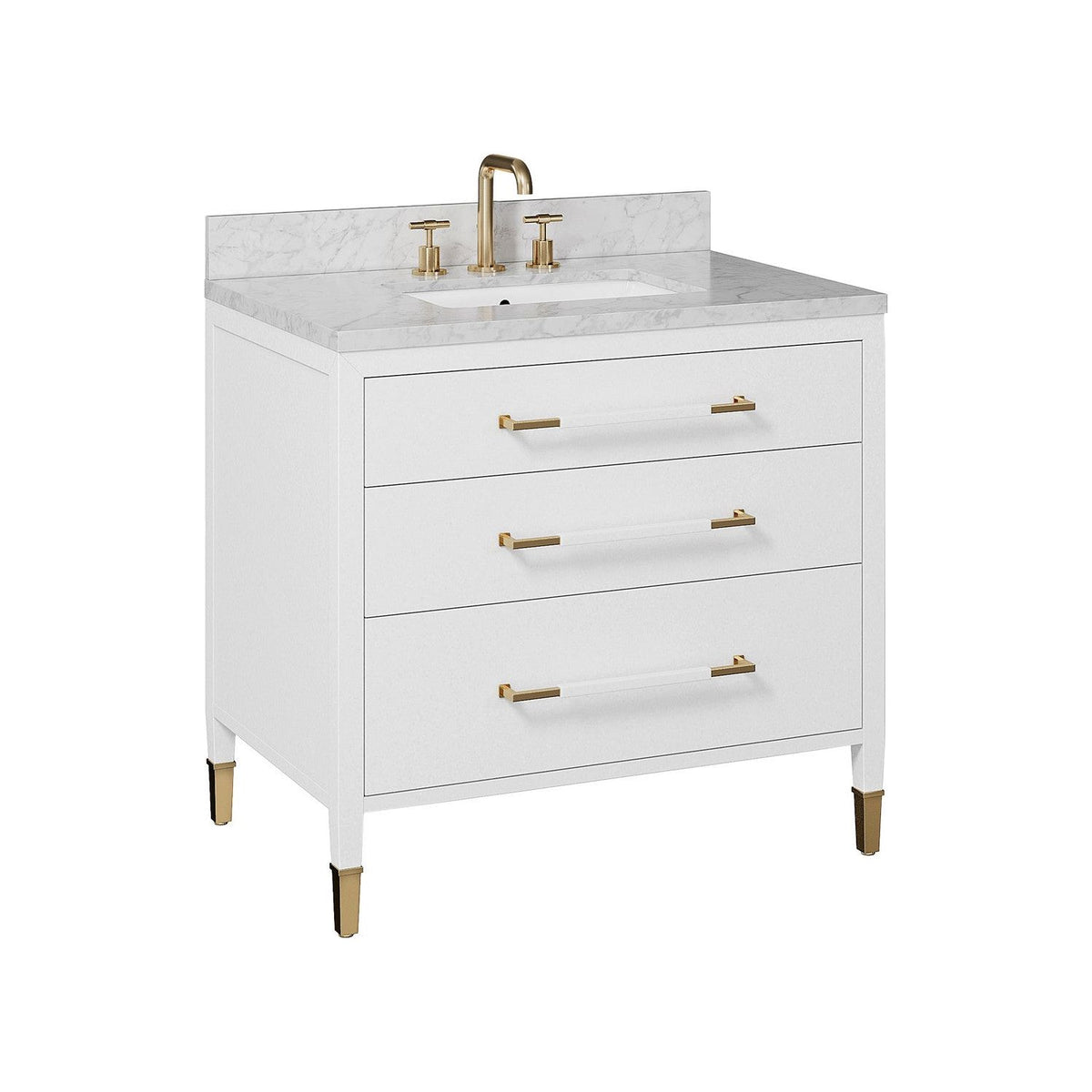 Currey and Company - 3800-0007 - Vanity with Sink - Verona - Acrylic White / Natural / White / Champagne