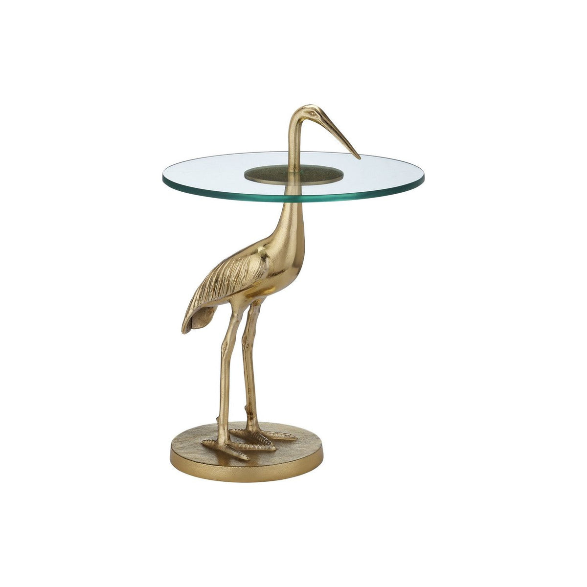 Currey and Company - 4000-0194 - Accent Table - Crane - Gold / Clear