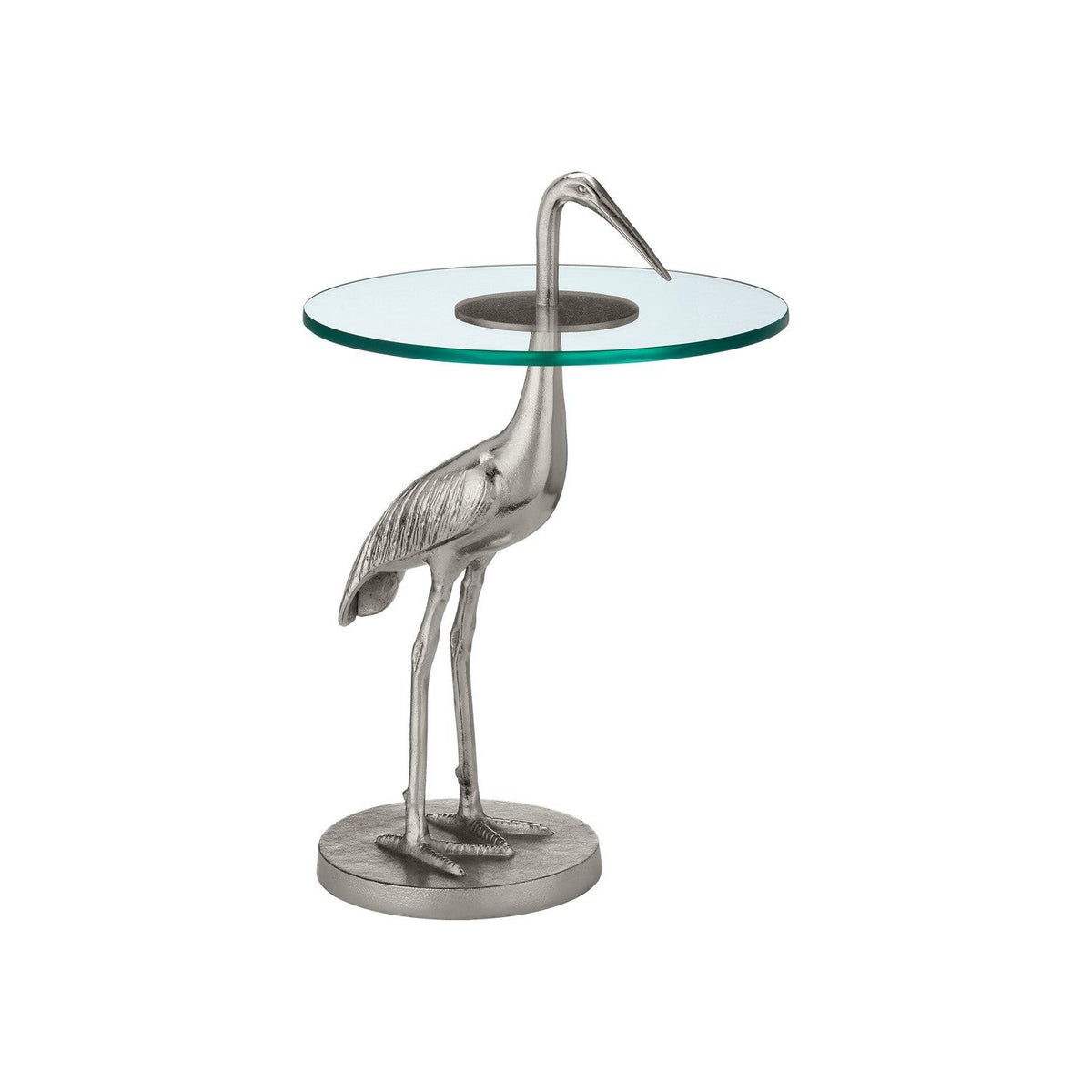 Currey and Company - 4000-0195 - Accent Table - Crane - Nickel / Clear