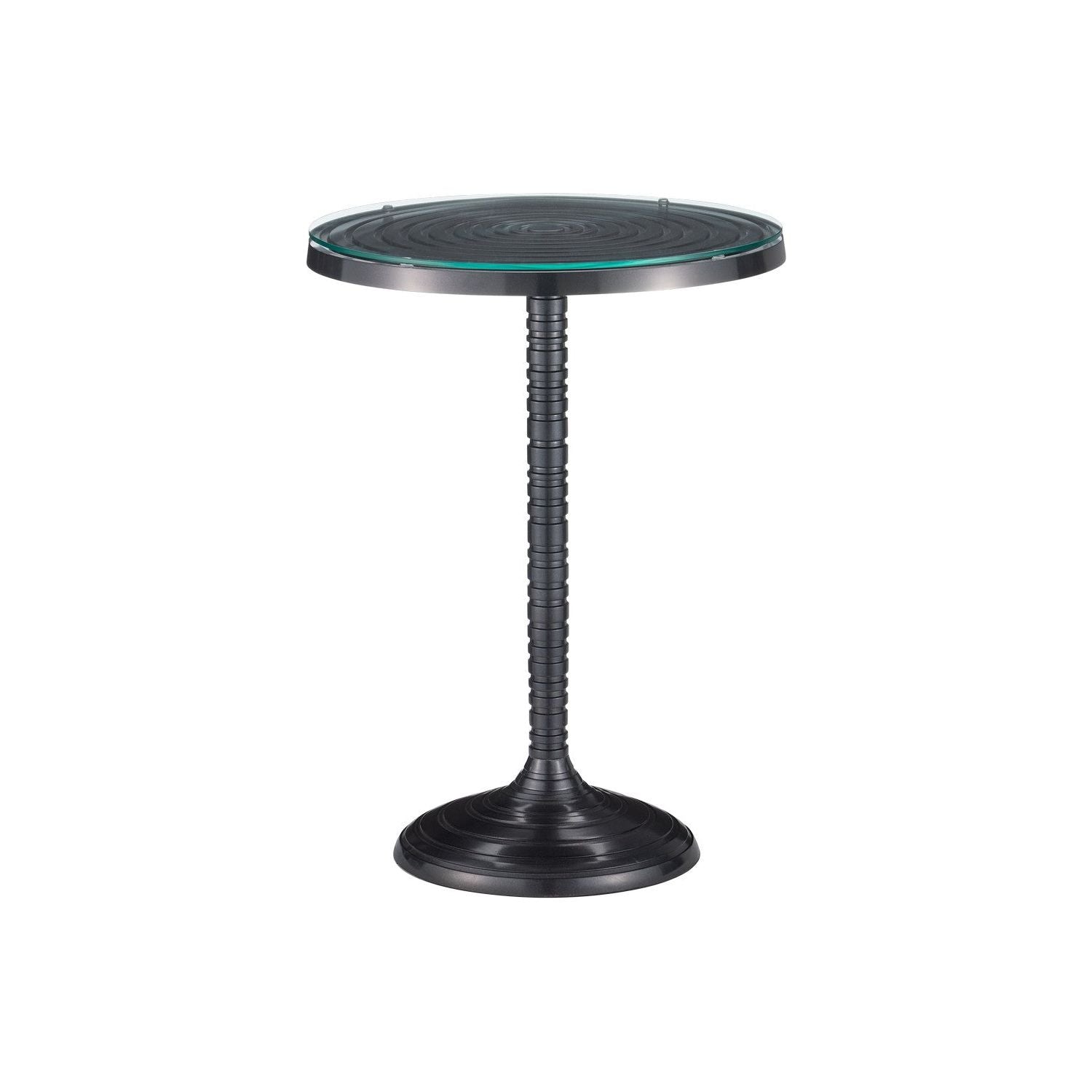 Currey and Company - 4000-0202 - Accent Table - Erno - Black Nickel / Clear