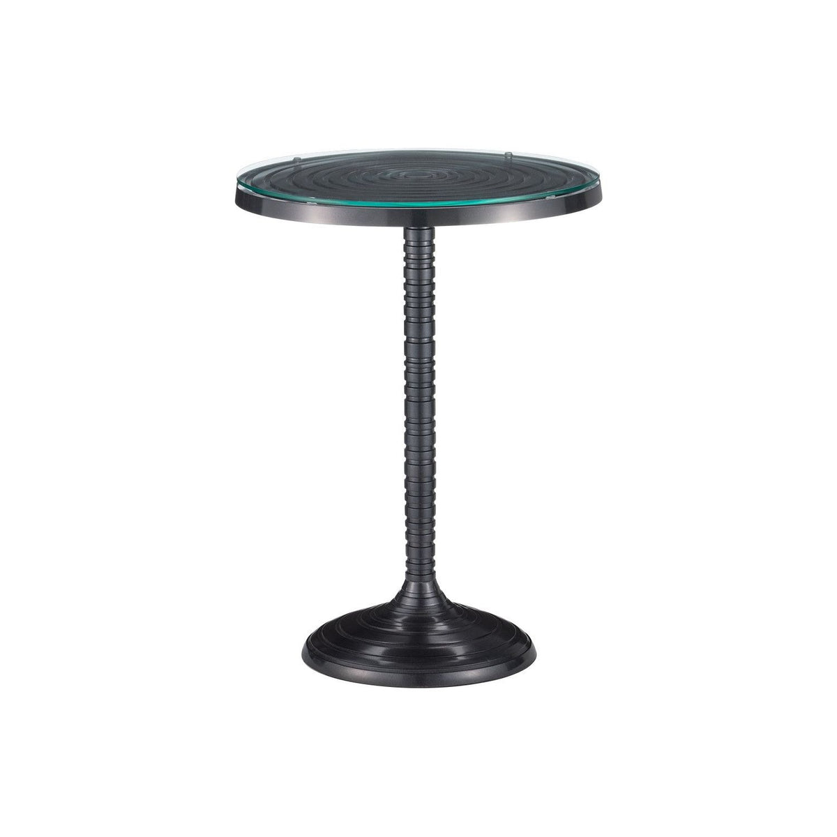 Currey and Company - 4000-0202 - Accent Table - Erno - Black Nickel / Clear