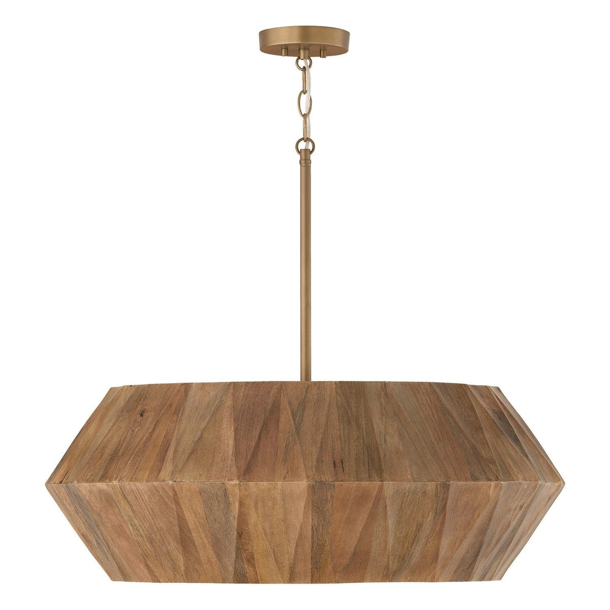 Capital Lighting - 351061LW - Six Light Pendant - Nadeau - Light Wood and Patinaed Brass