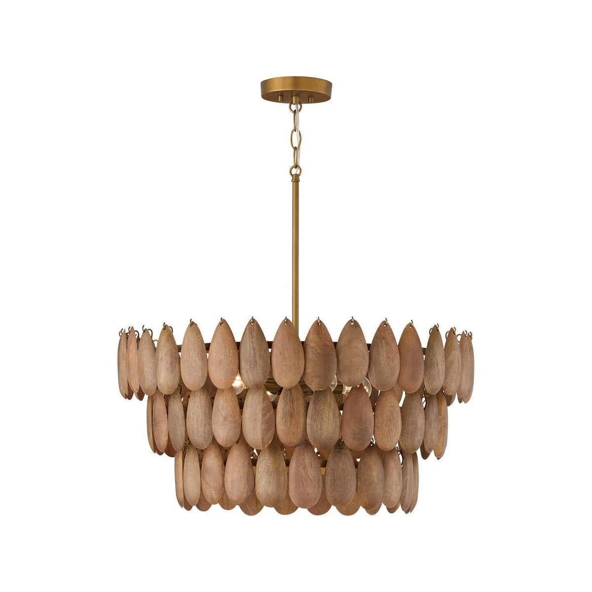 Capital Lighting - 354441LW - Four Light Pendant - Ravi - Light Wood and Patinaed Brass