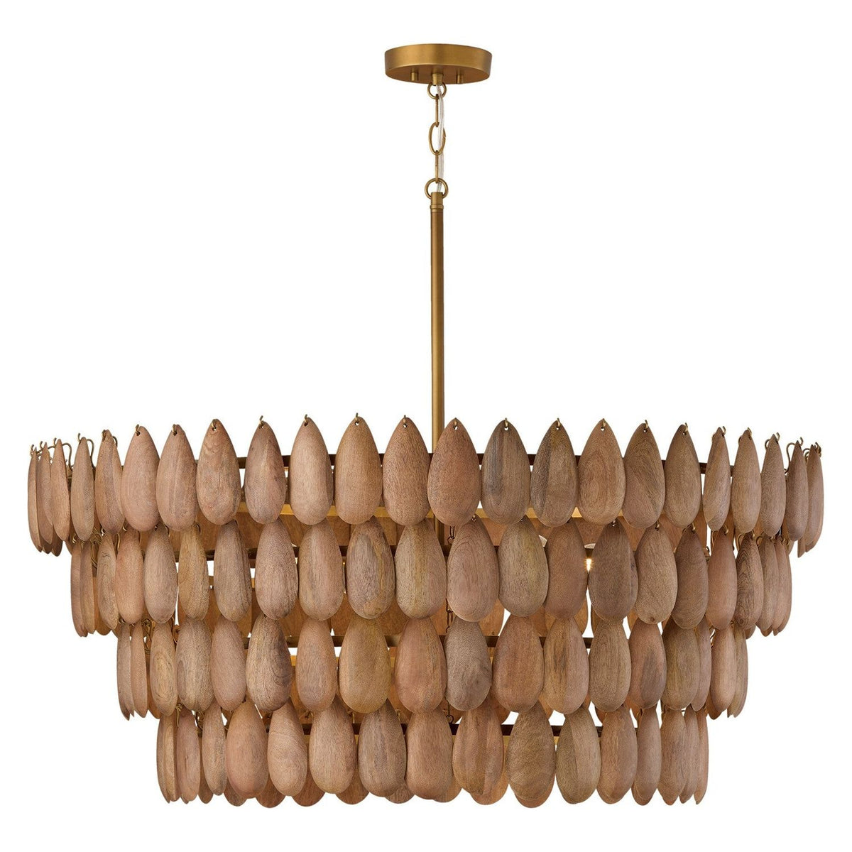 Capital Lighting - 354461LW - Six Light Pendant - Ravi - Light Wood and Patinaed Brass