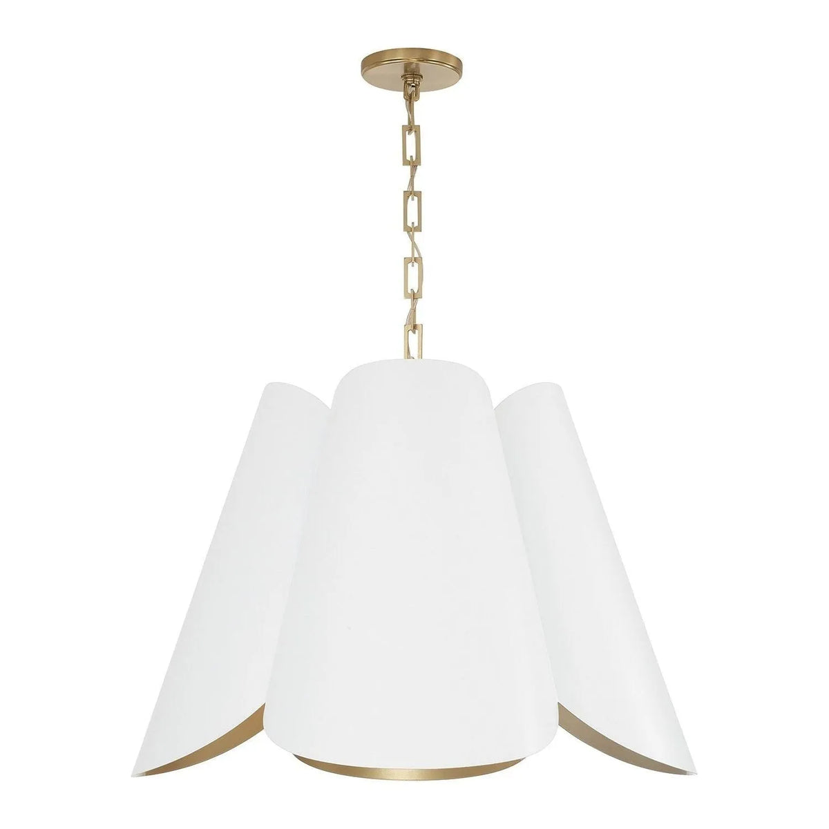 Capital Lighting - 355441RE - Four Light Pendant - Maeve - Matte Brass and White