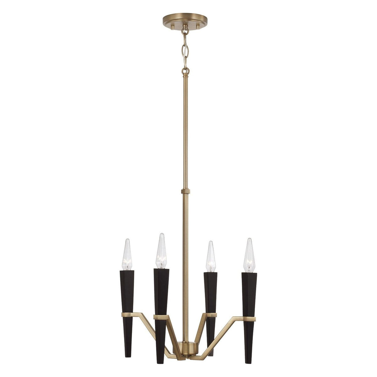 Capital Lighting - 453841AB - Four Light Chandelier - Enzo - Aged Brass and Black