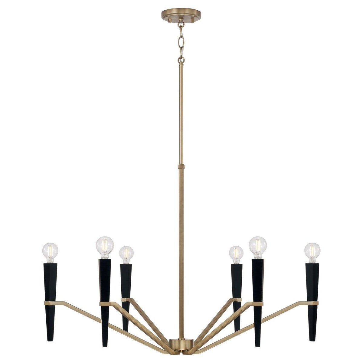 Capital Lighting - 453861AB - Six Light Chandelier - Enzo - Aged Brass and Black