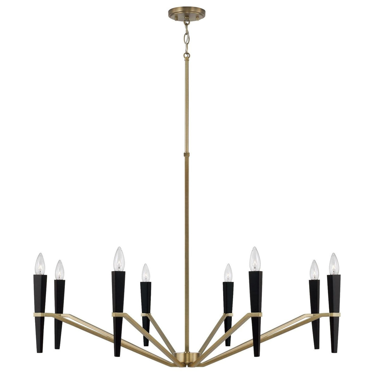 Capital Lighting - 453881AB - Eight Light Chandelier - Enzo - Aged Brass and Black