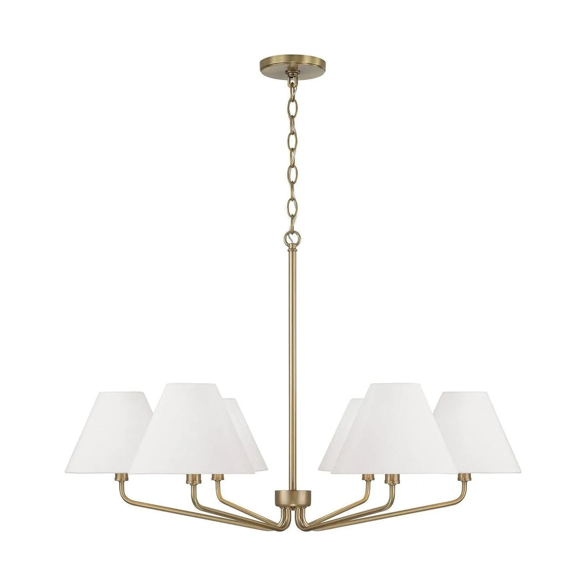 Capital Lighting - 456661AD-714 - Six Light Chandelier - Chadwick - Aged Brass