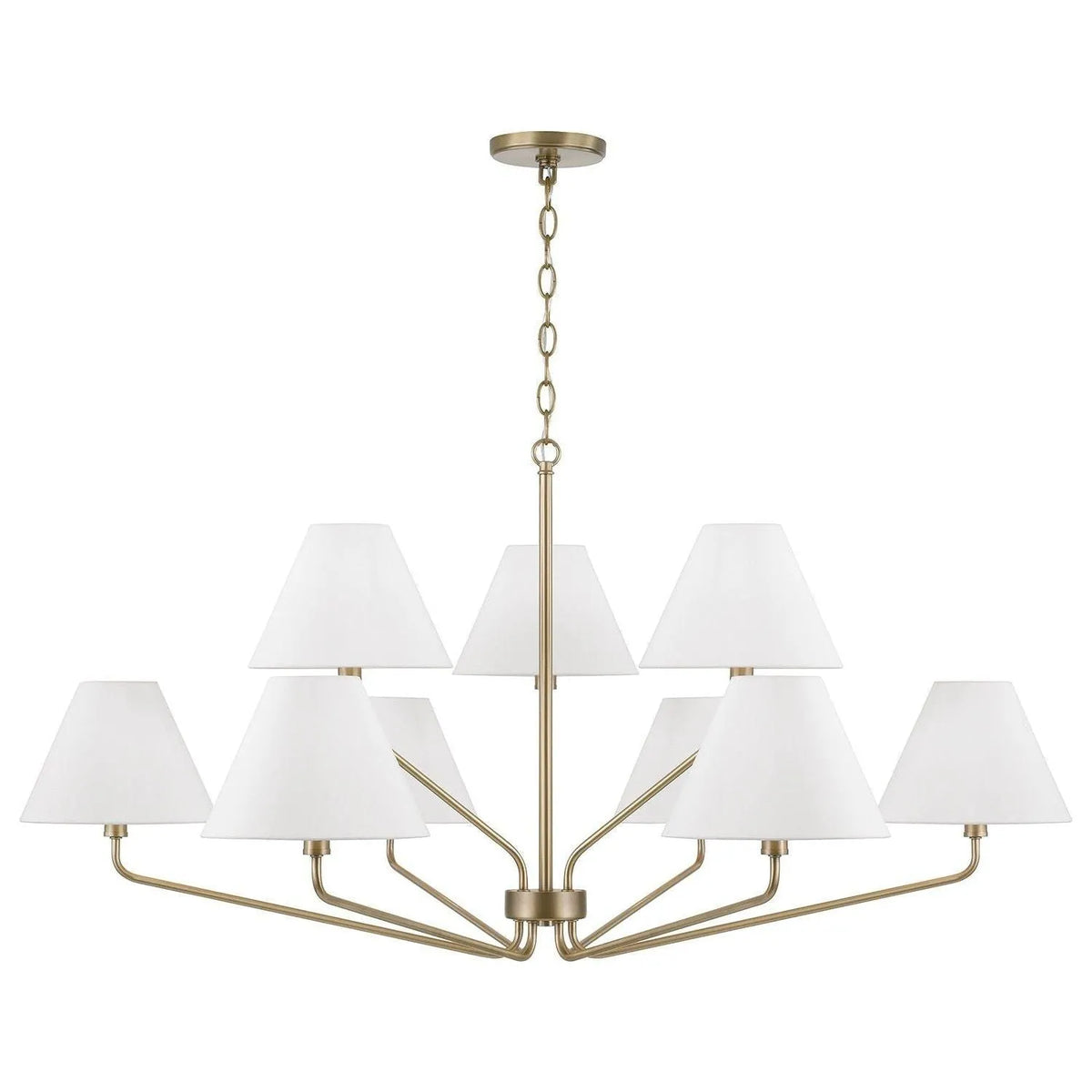 Capital Lighting - 456691AD-714 - Nine Light Chandelier - Chadwick - Aged Brass