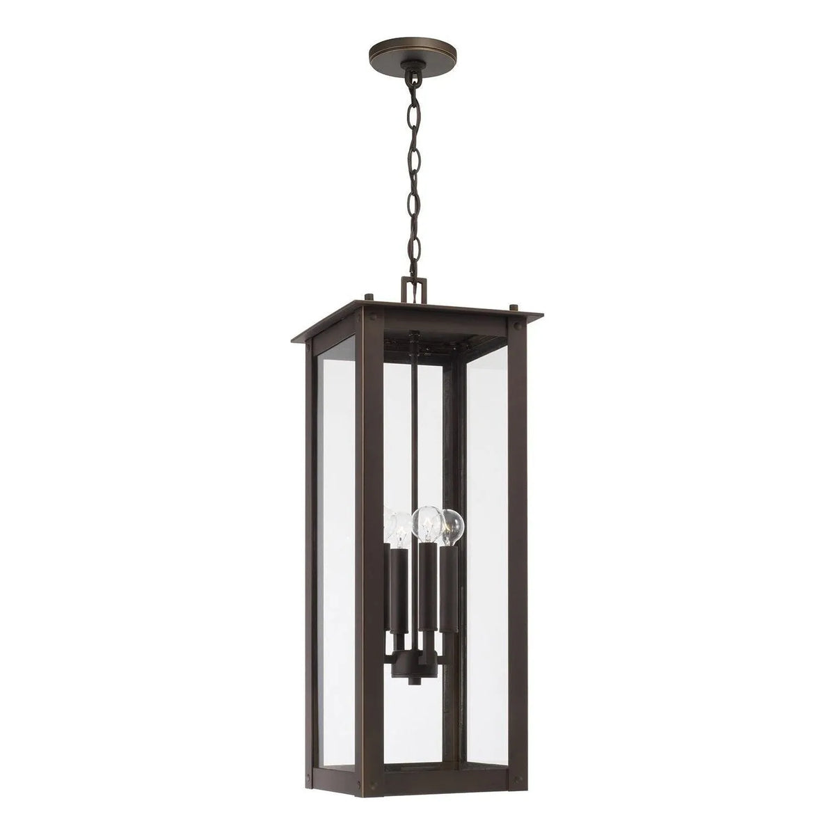 Capital Lighting - 934644OZ - Four Light Outdoor Hanging Lantern - Hunt - Oiled Bronze