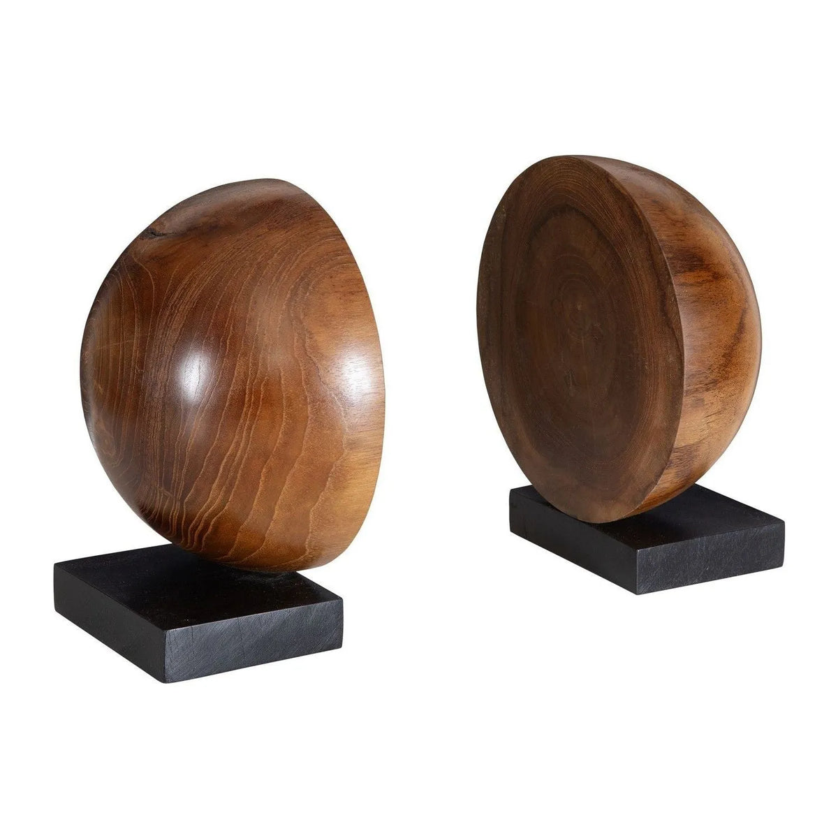 Uttermost - 17128 - Bookends Set/2 - Teak And Noir - Natural Teak