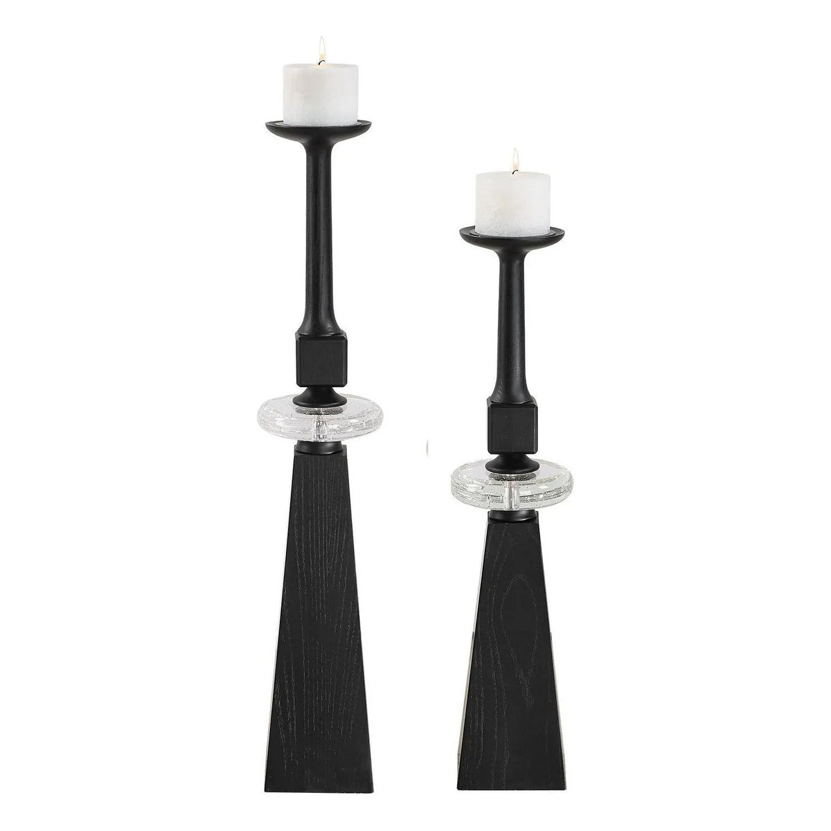 Uttermost - 18231 - Candleholders Set/2 - Ebon Glow - Black Wood