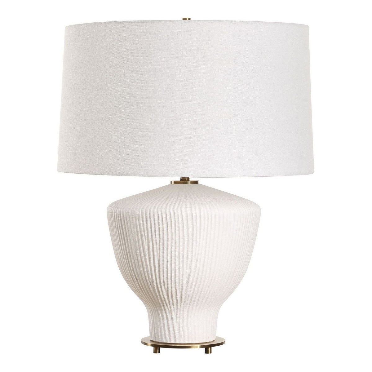 Uttermost - 30446-1 - One Light Table Lamp - Maisie - Satin White Accented With Brass Plated