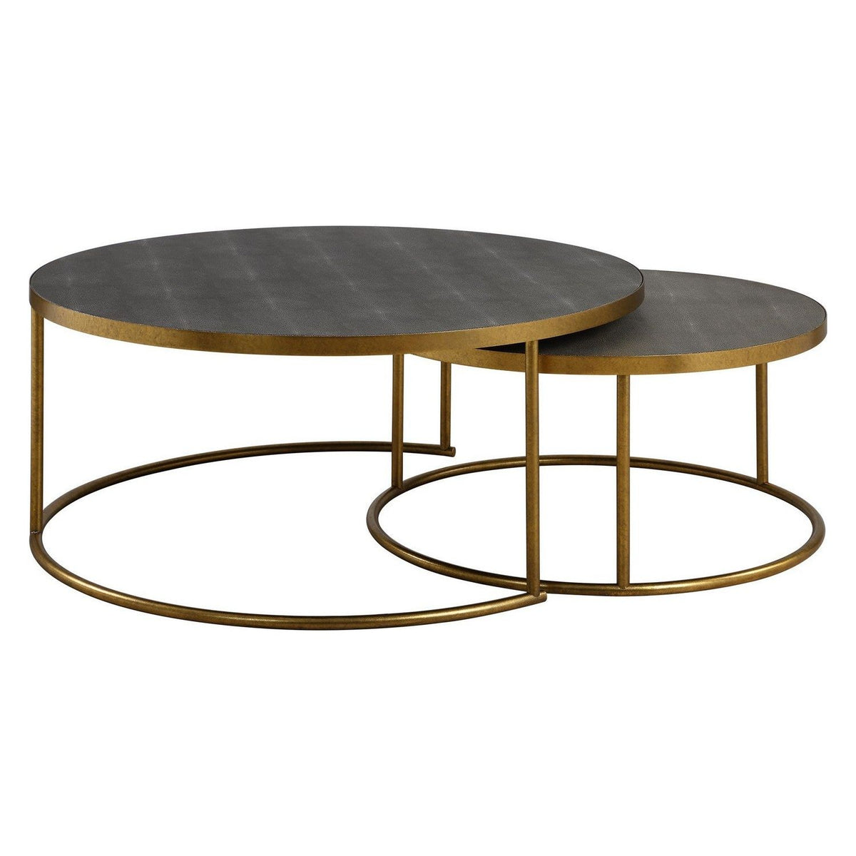 Uttermost - 50080 - Nesting Coffee Tables Set/2 - Aragon - Antique Burnished Brass