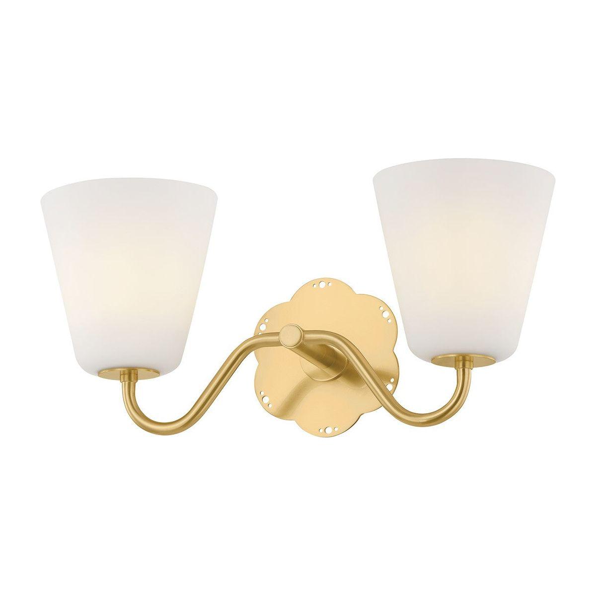 Mitzi - H1017302-AGB - Two Light Bath - Leonella - Aged Brass