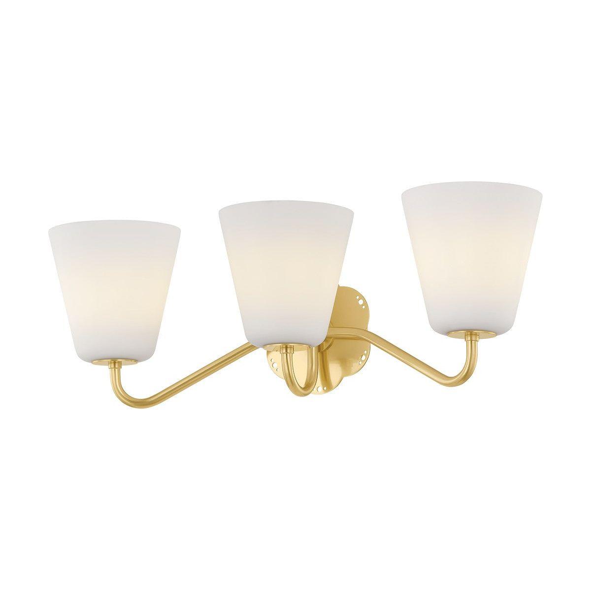 Mitzi - H1017303-AGB - Three Light Bath - Leonella - Aged Brass