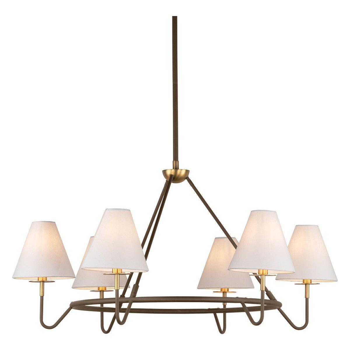 Mitzi - H984806-AGB/BRZ - Six Light Chandelier - Polly - Aged Brass/Bronze