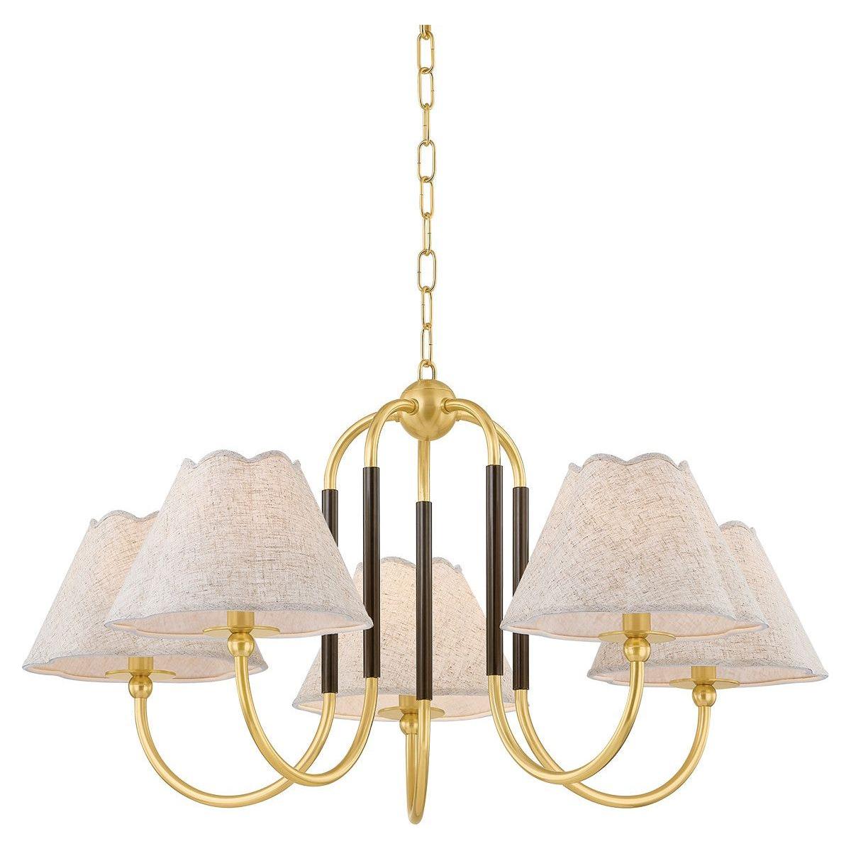 Mitzi - H1043805-AGB/TRB - Five Light Chandelier - Janie - Aged Brass/True Bronze