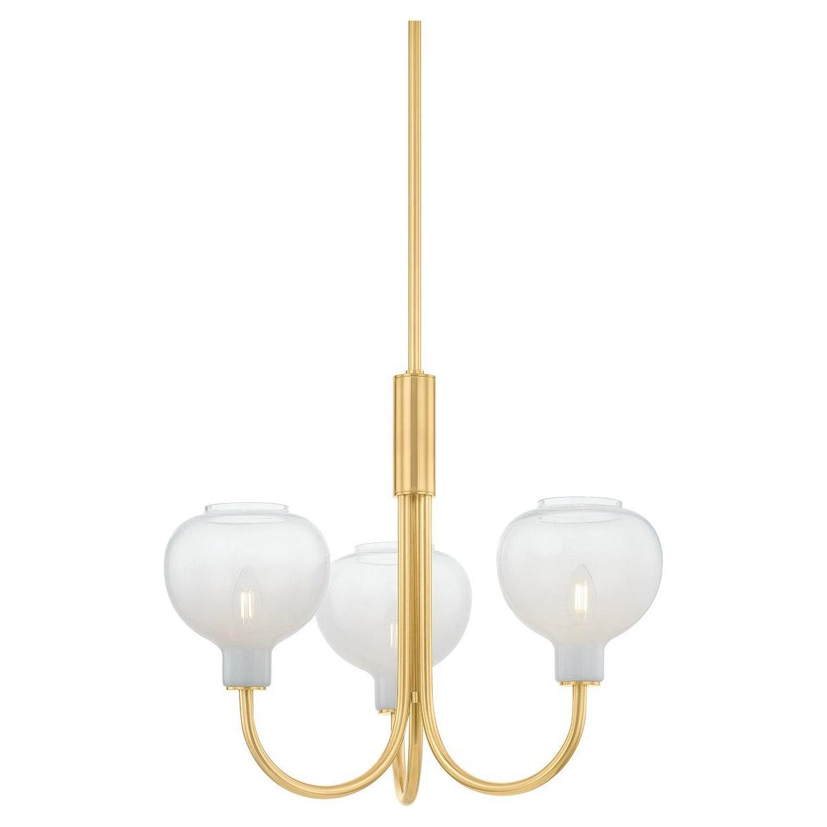 Mitzi - H990803-AGB - Three Light Chandelier - Estelle - Aged Brass