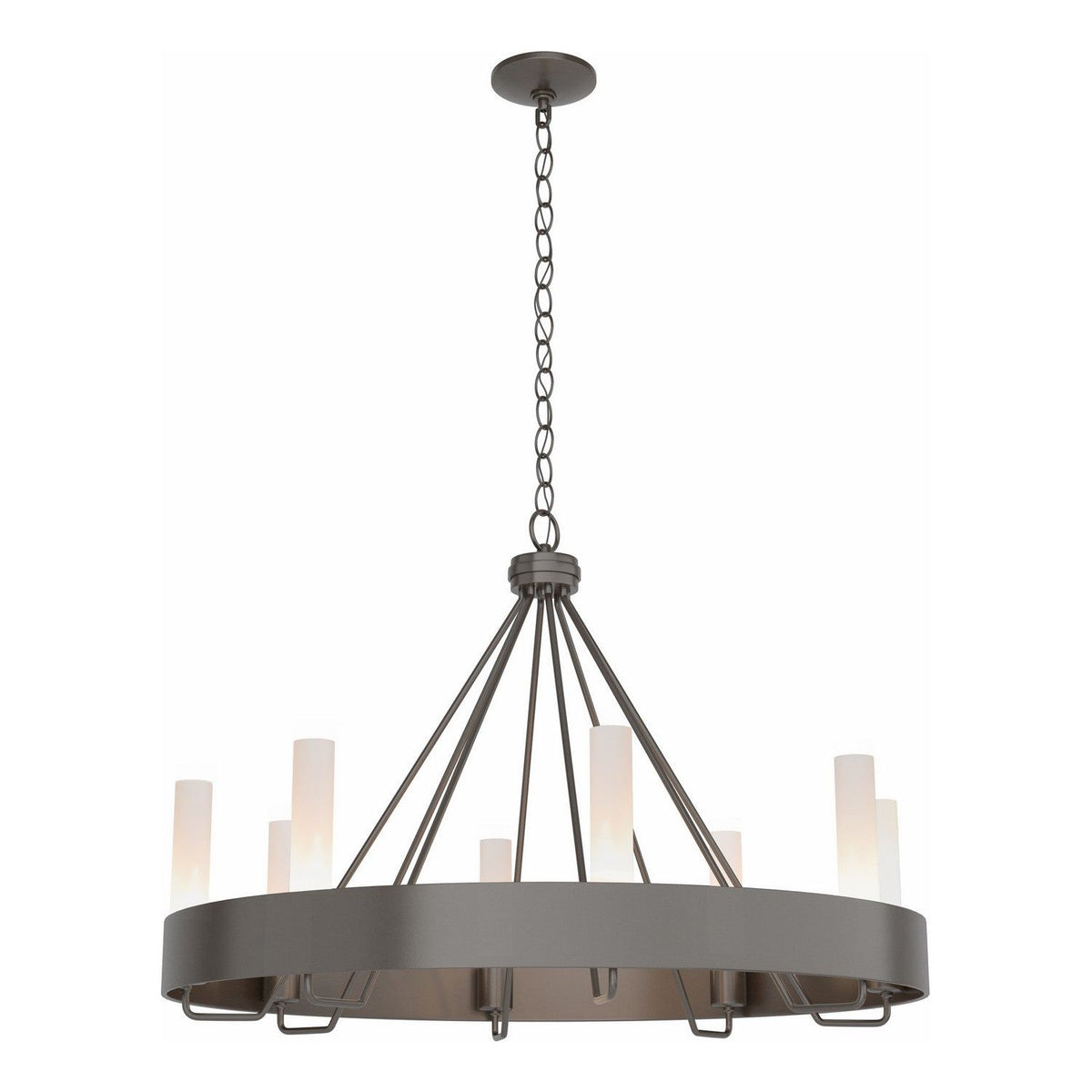 Hubbardton Forge - 105040-SKT-14-FD0611 - Eight Light Chandelier - Banded - Oil Rubbed Bronze