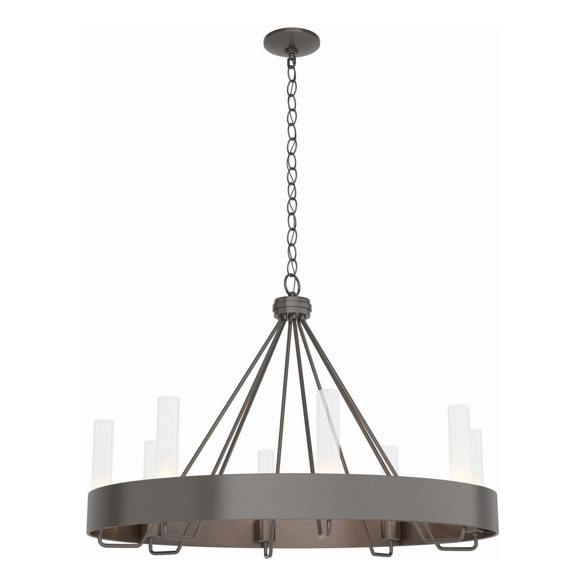 Hubbardton Forge - 105040-SKT-14-ZM0611 - Eight Light Chandelier - Banded - Oil Rubbed Bronze