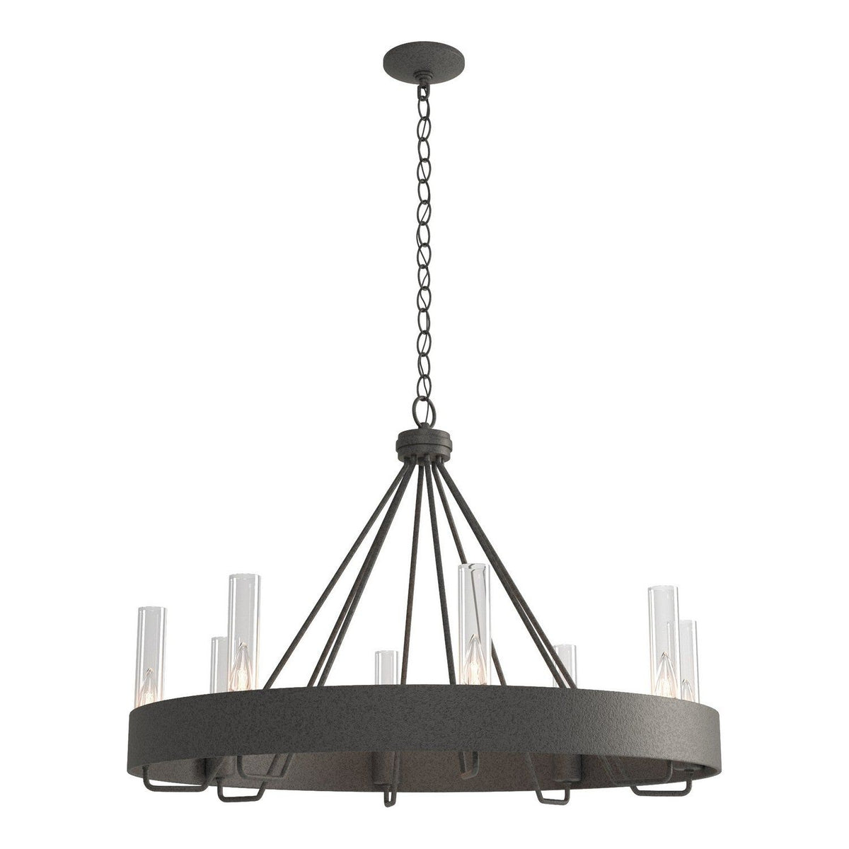 Hubbardton Forge - 105040-SKT-20-ZM0611 - Eight Light Chandelier - Banded - Natural Iron