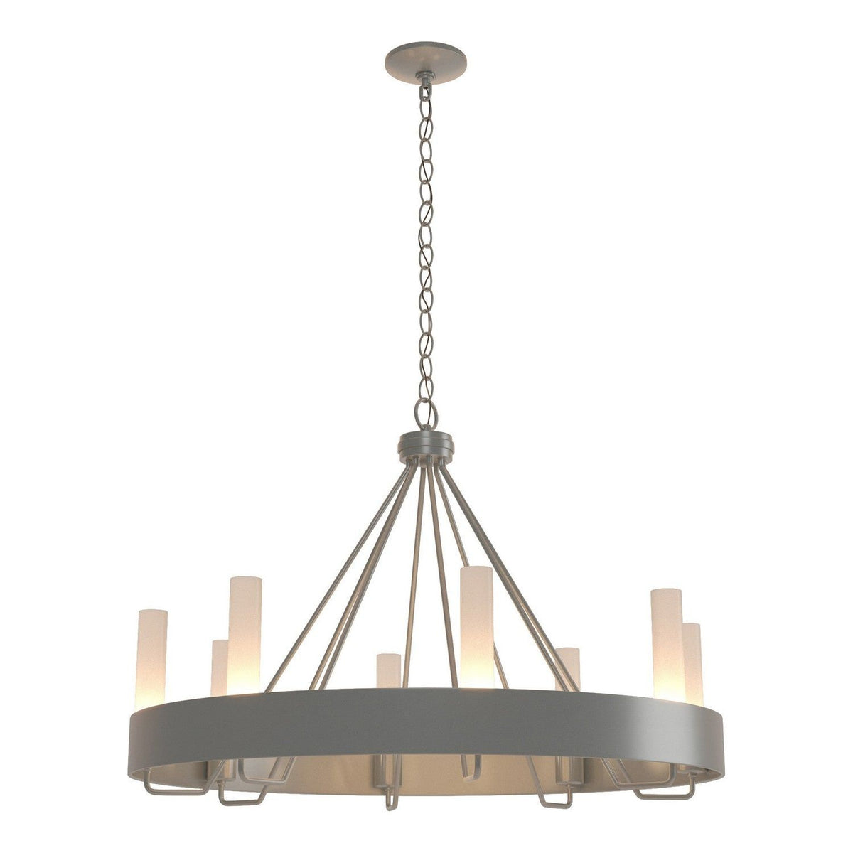 Hubbardton Forge - 105040-SKT-82-FD0611 - Eight Light Chandelier - Banded - Vintage Platinum