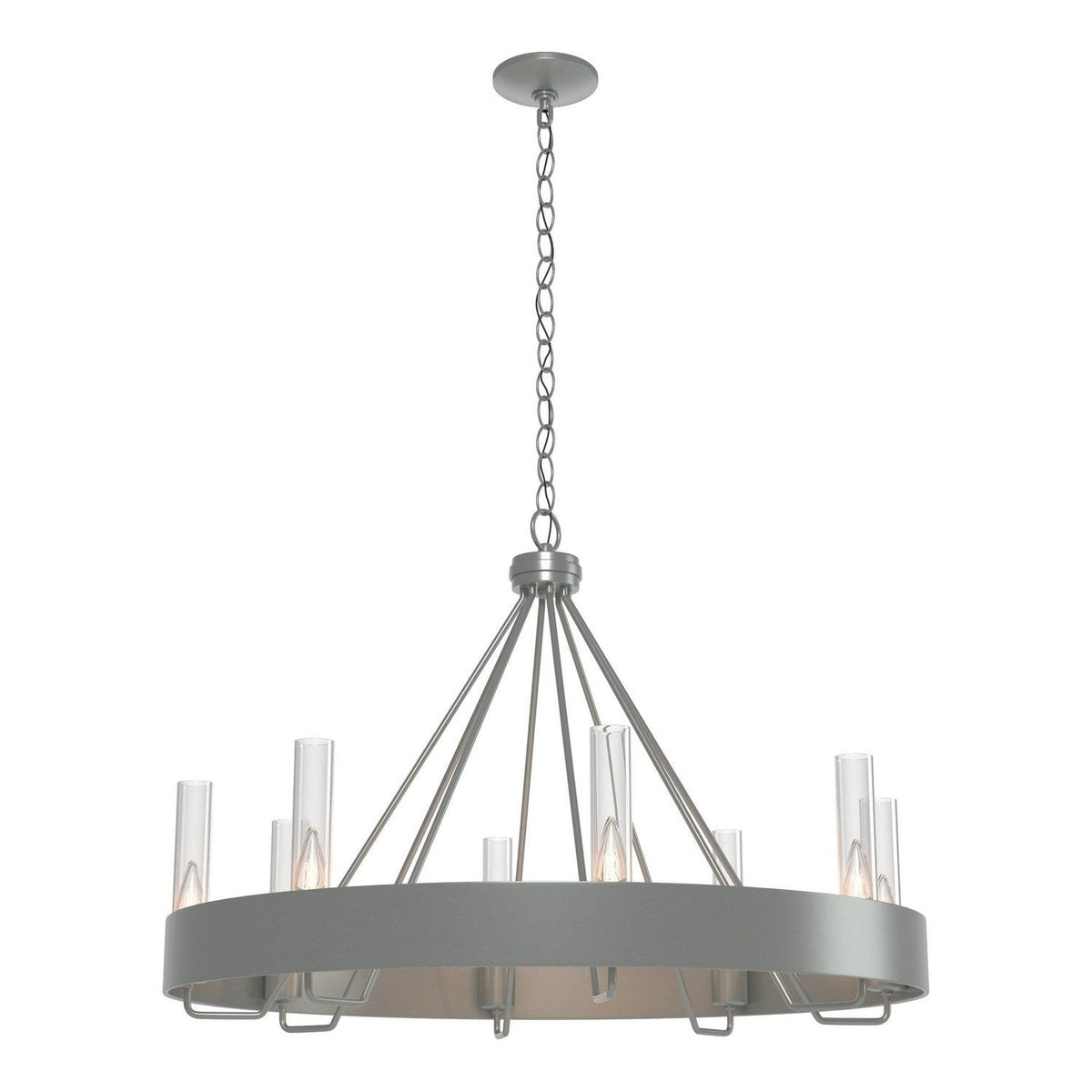 Hubbardton Forge - 105040-SKT-82-ZM0611 - Eight Light Chandelier - Banded - Vintage Platinum