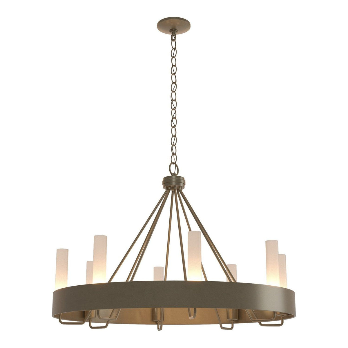 Hubbardton Forge - 105040-SKT-84-FD0611 - Eight Light Chandelier - Banded - Soft Gold