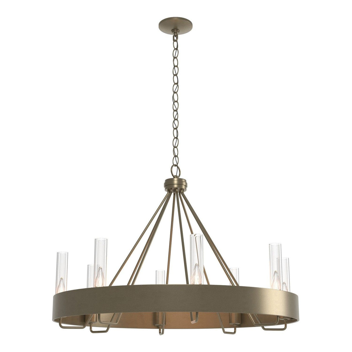 Hubbardton Forge - 105040-SKT-84-ZM0611 - Eight Light Chandelier - Banded - Soft Gold