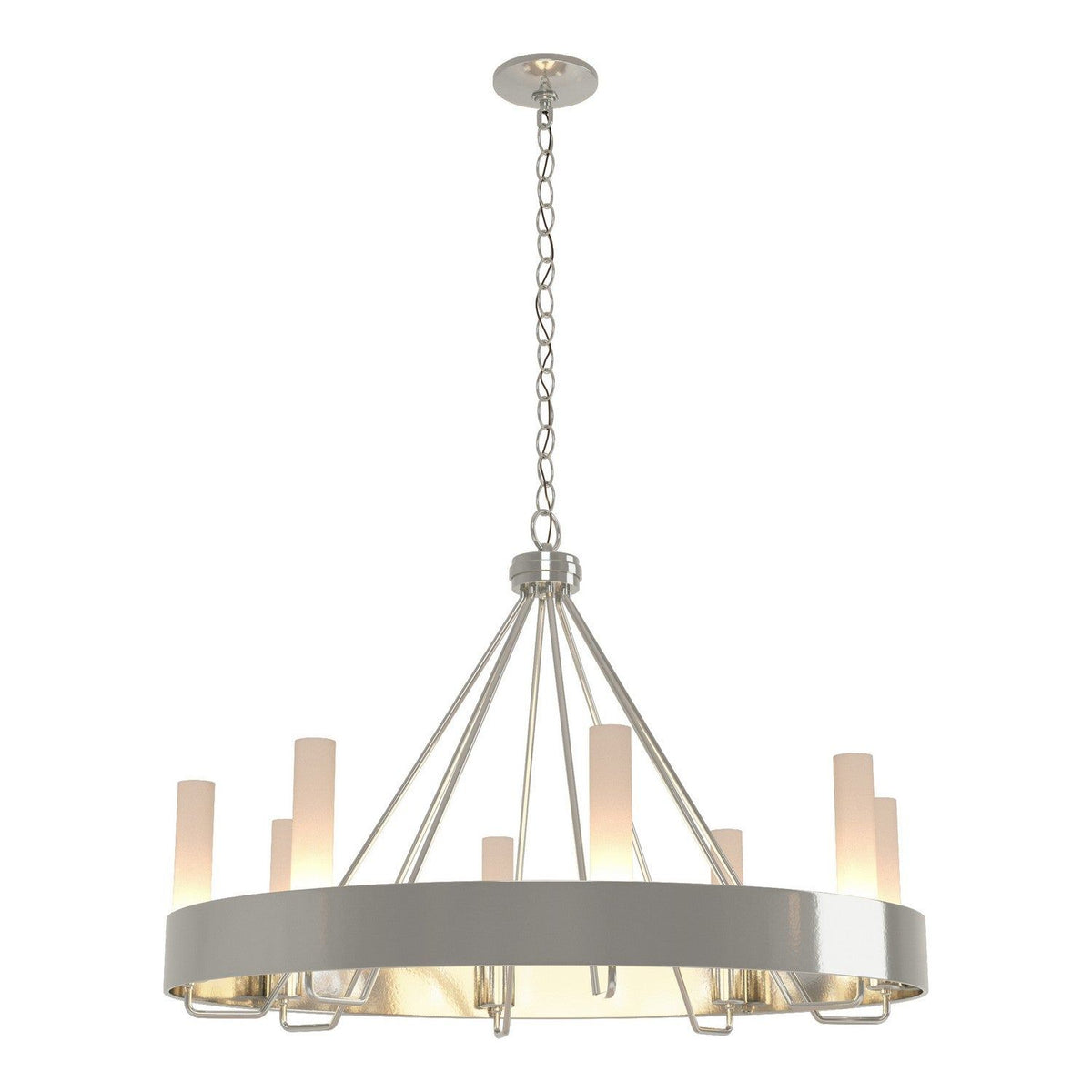 Hubbardton Forge - 105040-SKT-85-FD0611 - Eight Light Chandelier - Banded - Sterling