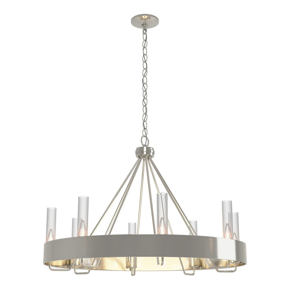 Hubbardton Forge - 105040-SKT-85-ZM0611 - Eight Light Chandelier - Banded - Sterling