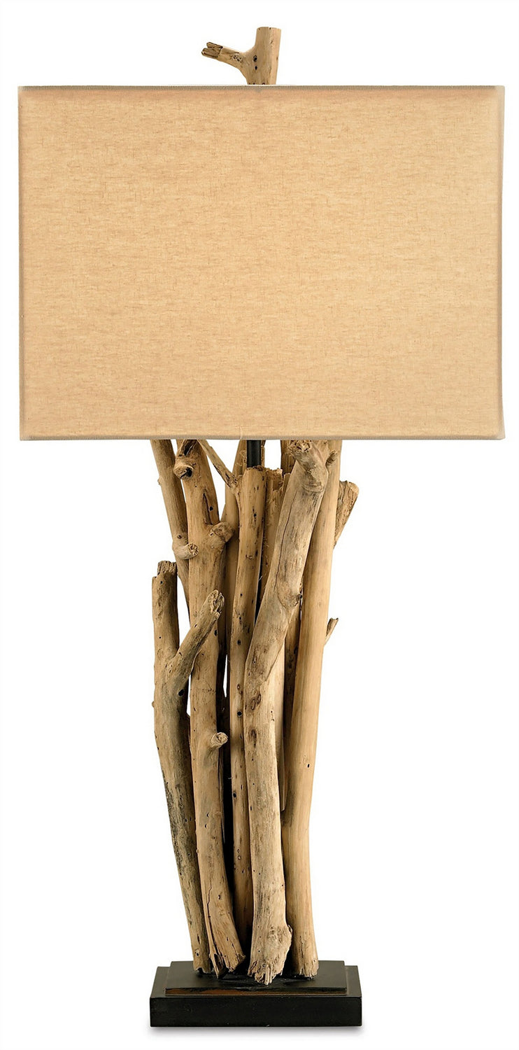 Currey and Company - 6344 - One Light Table Lamp - Driftwood - Natural/Old Iron