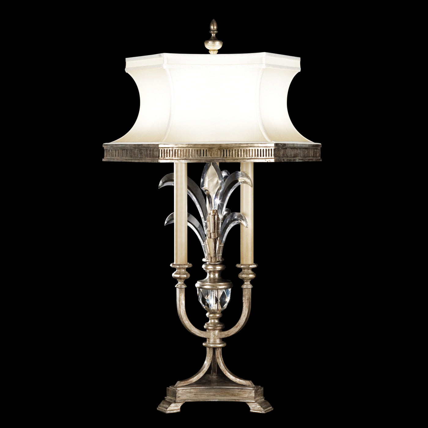 Beveled Arcs 37-Inch Three Light Table Lamp