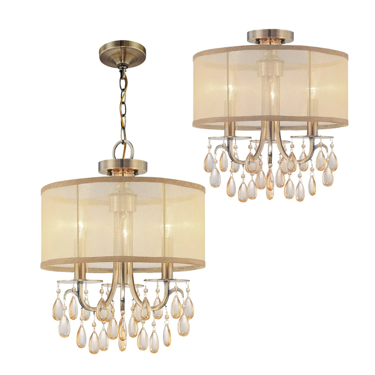 Hampton Three Light Mini Chandelier