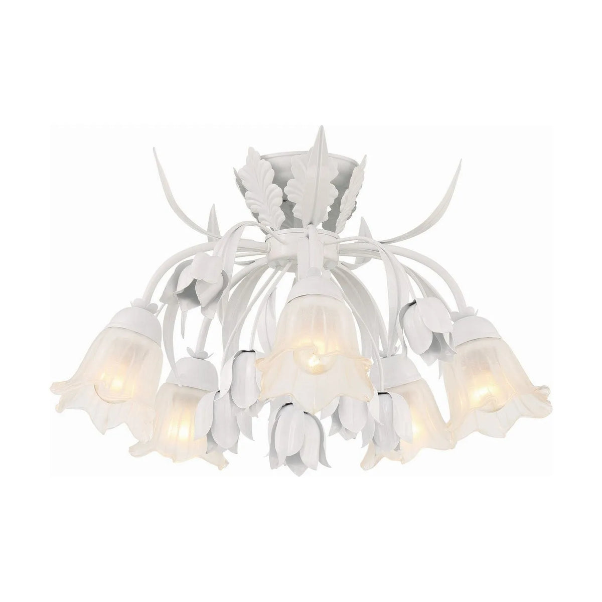 Crystorama - 4810-WW - Five Light Semi Flush Mount - Southport - Wet White