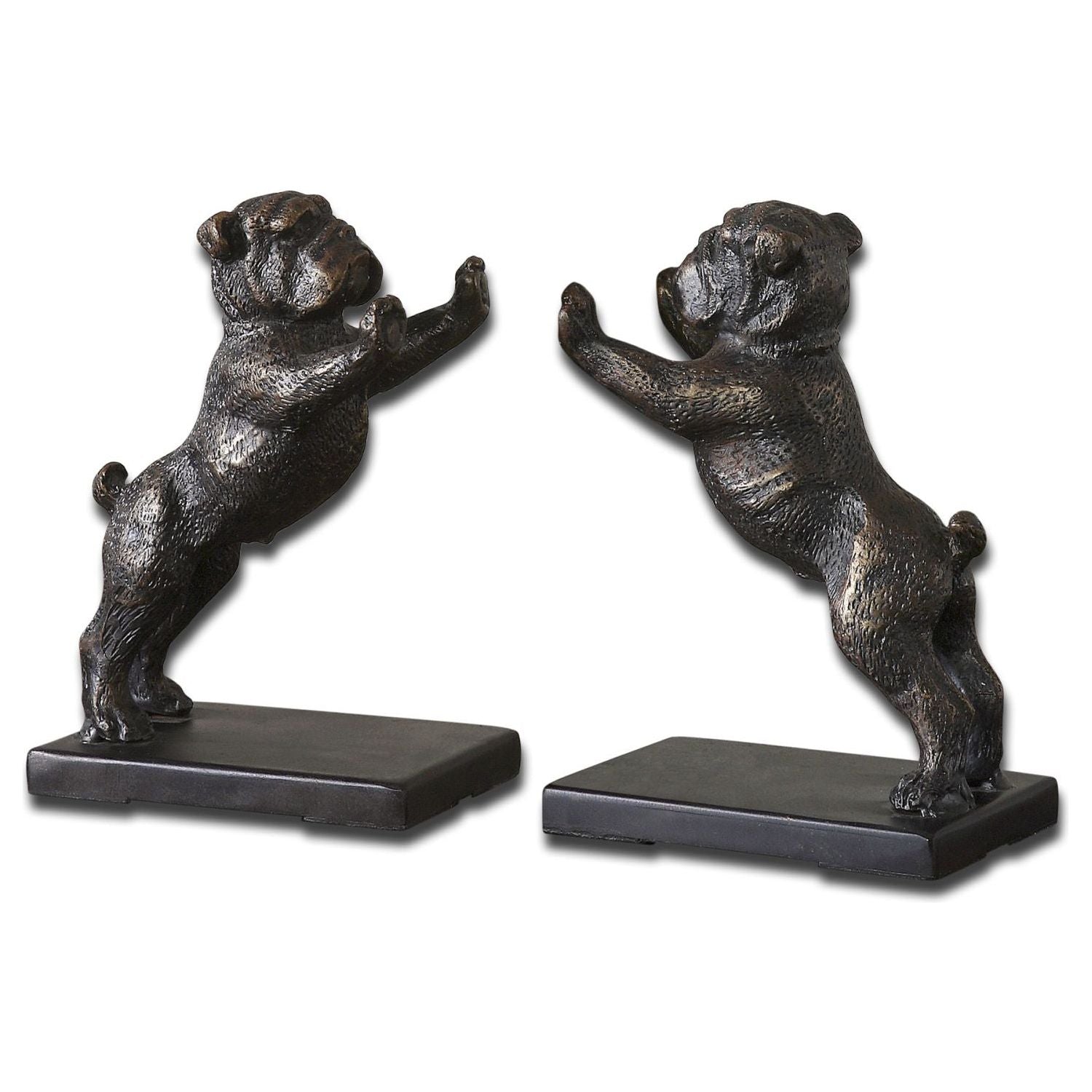 Uttermost - 19643 - Bookends, Set/2 - Bulldogs - Golden Bronze