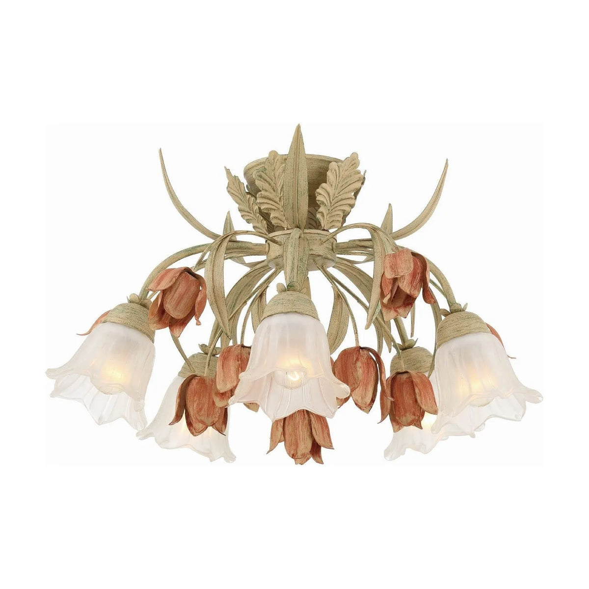 Crystorama - 4800-SR - Five Light Semi Flush Mount - Southport - Sage Rose