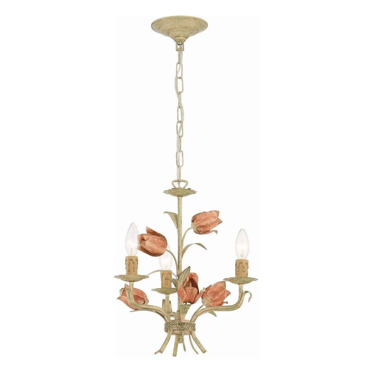 Crystorama - 4803-SR - Three Light Mini Chandelier - Southport - Sage Rose